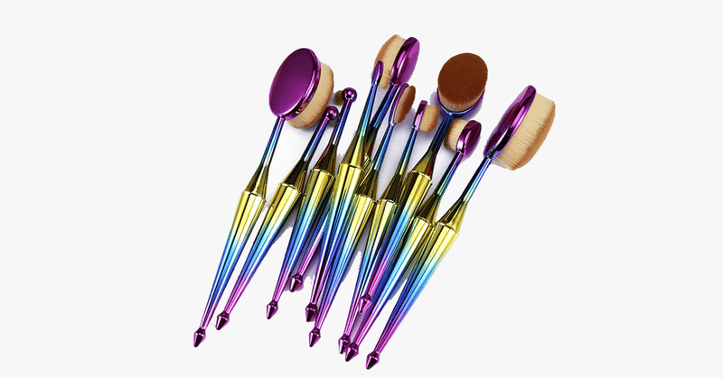 10 Piece Mermaid Oval Brush Set - FREE SHIP DEALS