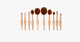 10 Piece Metallic Gold Oval Brush Set - FREE SHIP DEALS