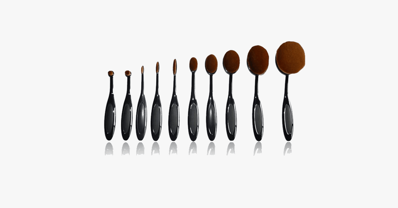 Vegan 10 Piece Oval Brush Set - FREE SHIP DEALS