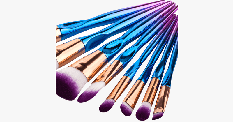 8 Piece Rainbow Mermaid Brush Set - FREE SHIP DEALS