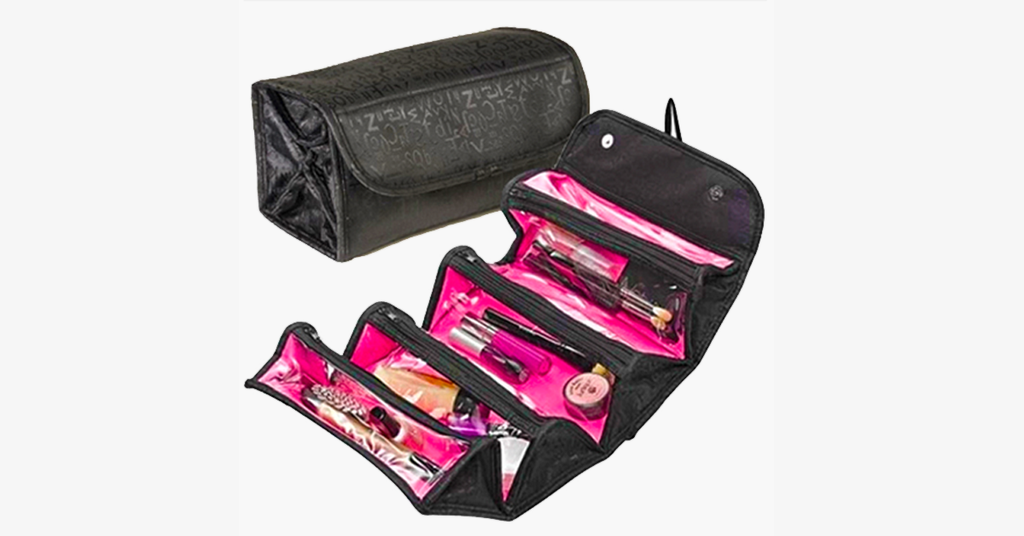 Roll ‘n’ Go Travel Cosmetic Bag - Black or Red