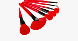 24 Piece Royal Red Make Up Brush Set - FREE SHIP DEALS