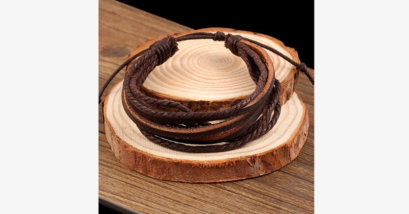Rustic Leather Wrap Bracelet