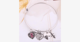 Pink Ribbon Charm Bangle