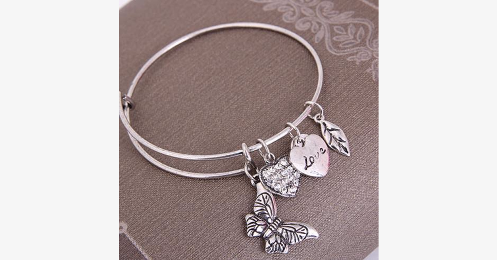 Butterfly Love Charm Bangle - FREE SHIP DEALS
