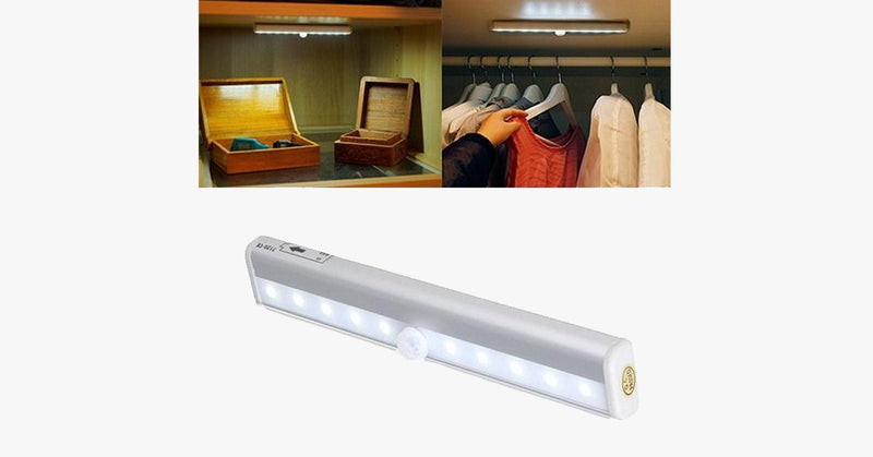 Stick-on Anywhere 10 LED Wireless Motion Sensing Light Bar