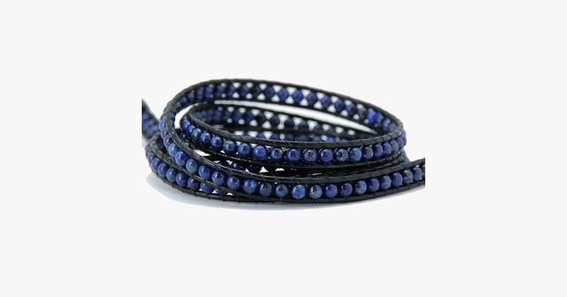 4MM Lapis Natural Stone Wrap Bracelet - FREE SHIP DEALS