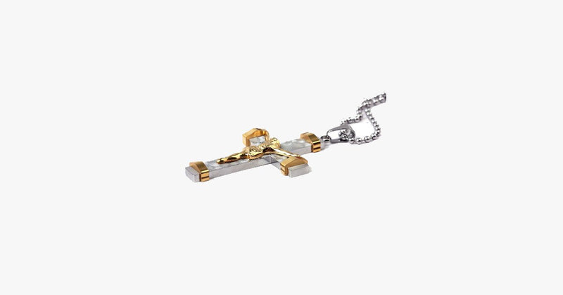 24K Gold Plated Two Tone Cross Pendant - FREE SHIP DEALS
