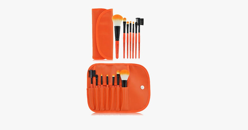 7 Piece Classic Brush Set in Orange - FREE SHIP DEALS