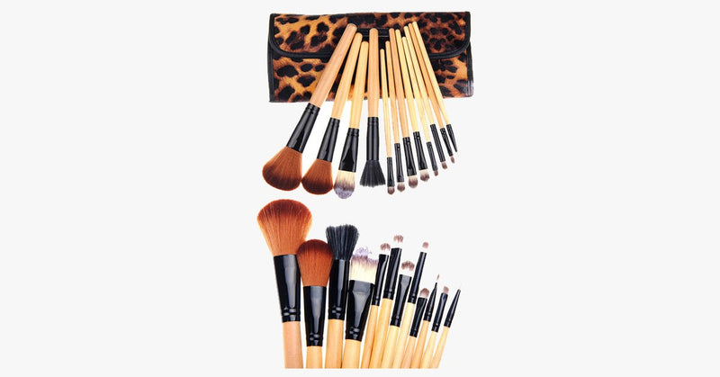 12 Piece Leopard Skin Brush Set - FREE SHIP DEALS