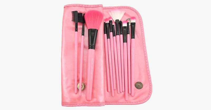 12 Piece Pink Glory Brush Set - FREE SHIP DEALS