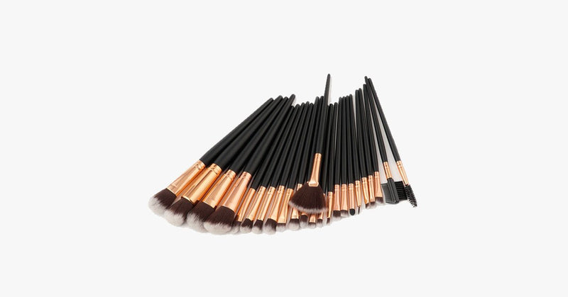 24 Piece Pro Black Brush Set - FREE SHIP DEALS