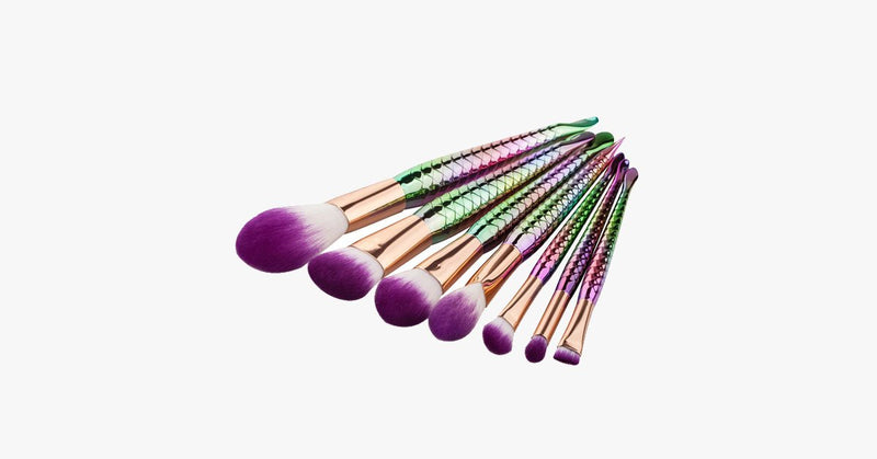 7 Piece Rainbow Mermaid Brush Set - FREE SHIP DEALS