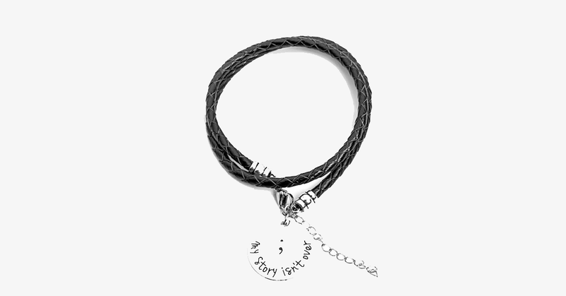 Semicolon Hand Stamped Bracelet