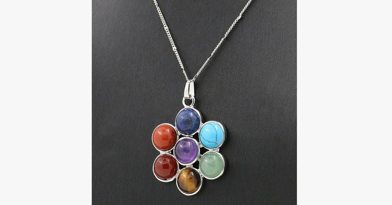 7 Chakra Stones Natural Healing Pendant Necklace - FREE SHIP DEALS
