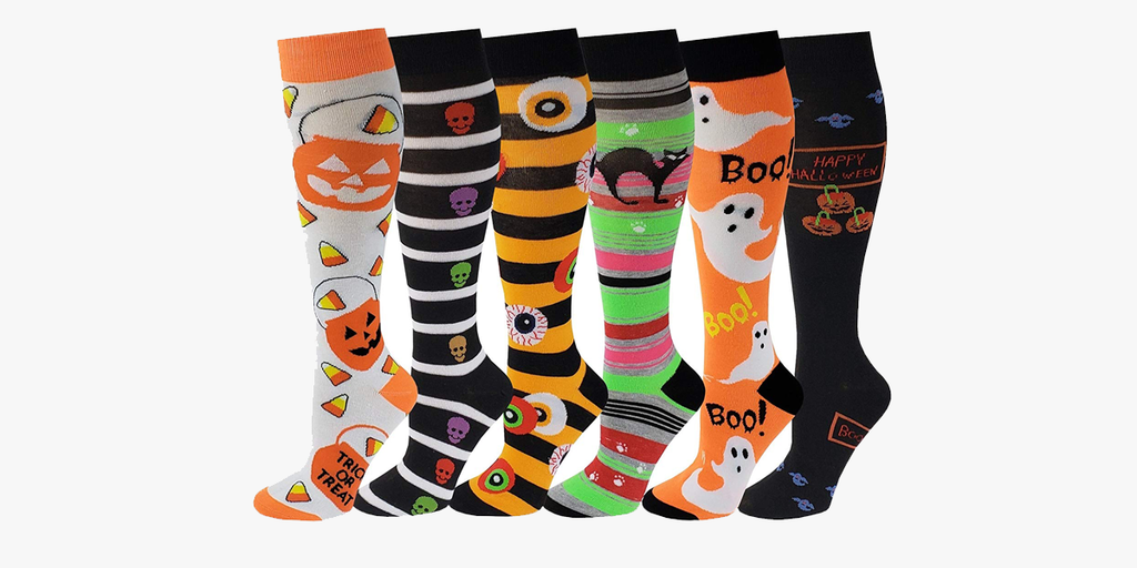 Multi Colorful Patterned Knee High Socks For Women