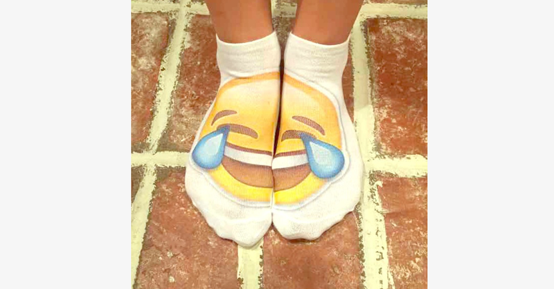 3D Laughing Emoji Fashion One Side Print Cotton Socks - FREE SHIP DEALS